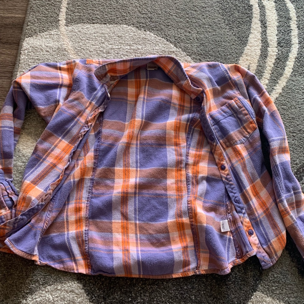 blue and orange flannel